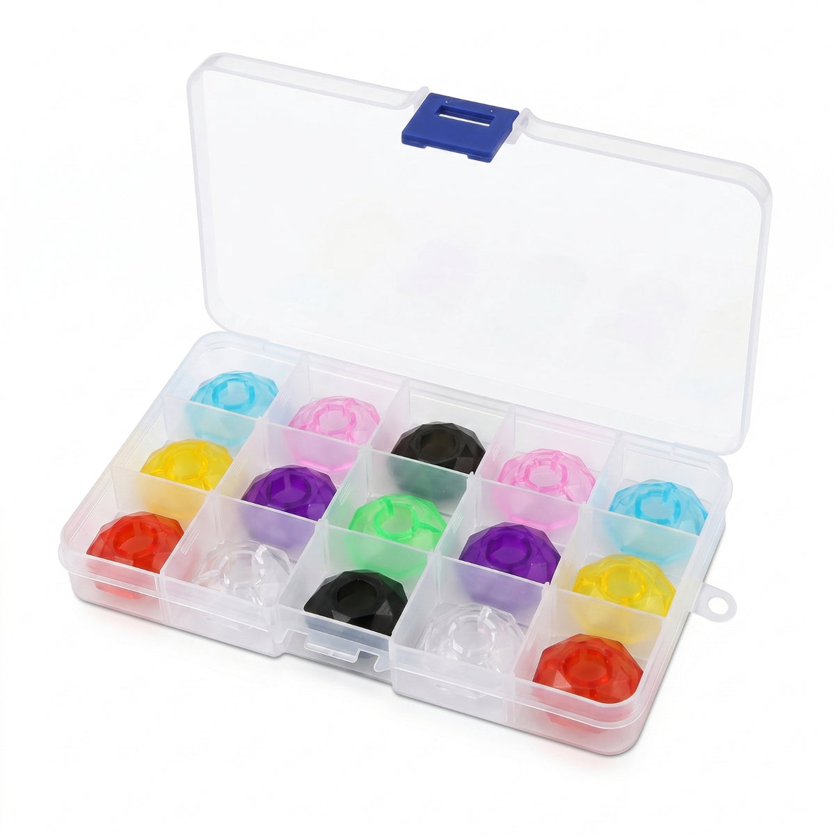 15 Pieces Diamond-Shaped Pedal Knob Cap Faceted Effects Pedal Cap Mixed Colors Footswitch Topper Transparent