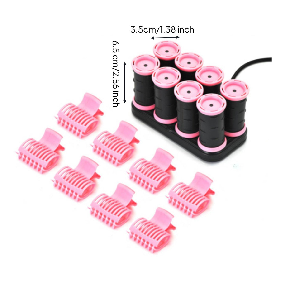 8 Pieces Long-Lasting Curls Heated Hair Rollers with Clips Fast Heating Electric Hot Roller Set Adds Volume and Luster Hot Roller Set Ceramic Technology for Travelers, On the Go, Business Trips