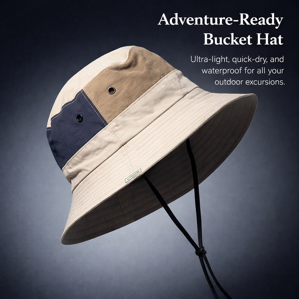 Waterproof Hat for Women and Wide Brim Bucket with Adjustable Chin Strap, Lightweight Rain for Fishing, Summer Outdoor Hiking Camping Gear