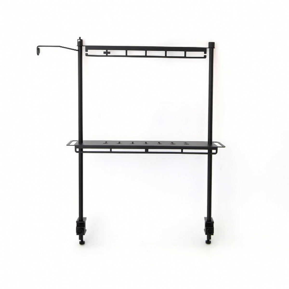 Lightweight Camping Storage Rack with Clamp Space-Saving Double-Layer Camping Rack Versatile Outdoor Desktop Shelf Multipurpose for Campers, Backpackers, Picnic