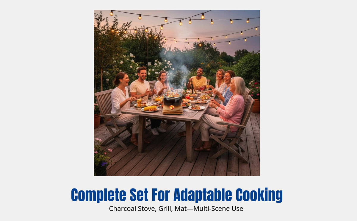 Indoor Tea Stove, Ceramic Kettle Set, Removable Charcoal Grill, Home Cooking, Multi-Scene Use