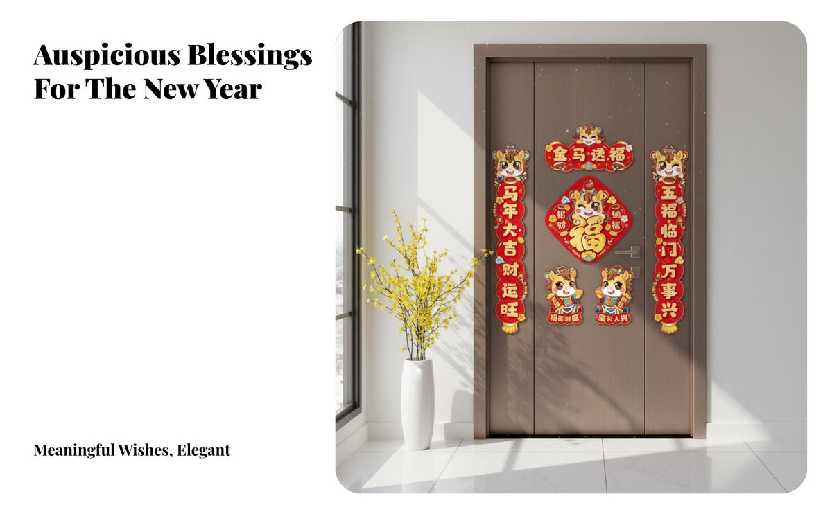 2026 Horse Year Couplets, Festive Door Decor, New Year Home Decoration, Easy Install