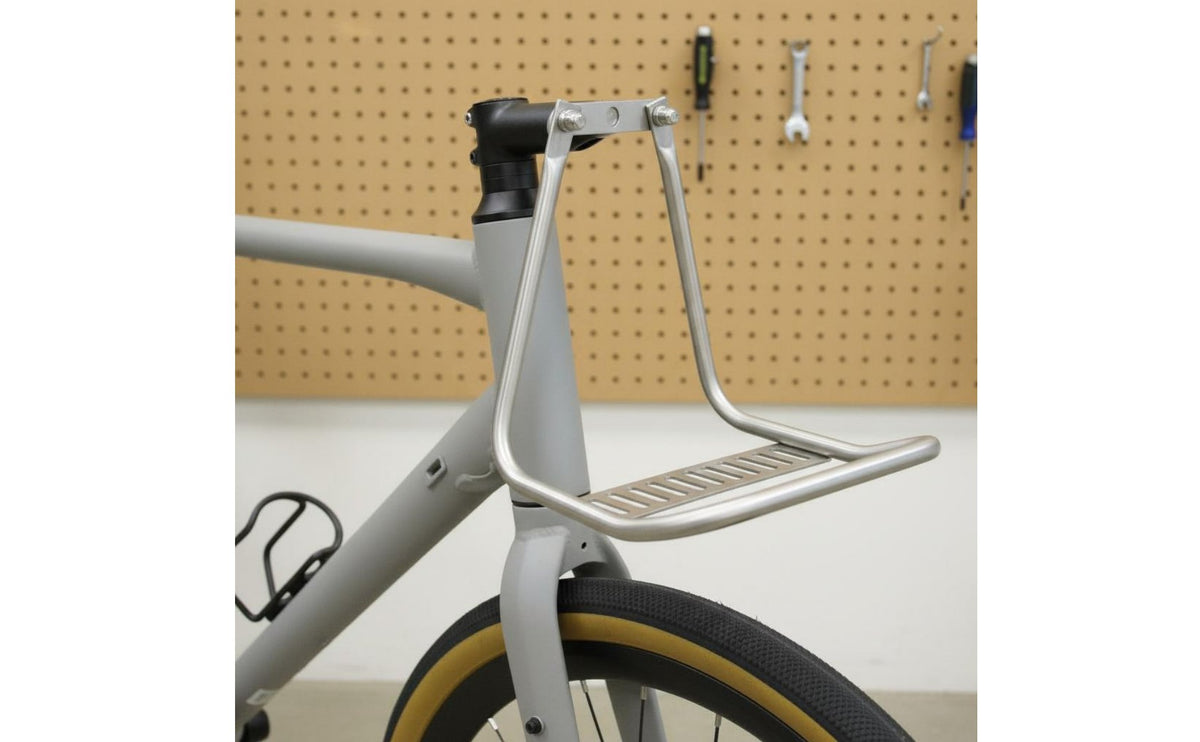 Cycle Front Rack Easy Installation Front Bike Cargo Rack Stable Double Clamp Handlebar Bag Support for Commuting, City Riding