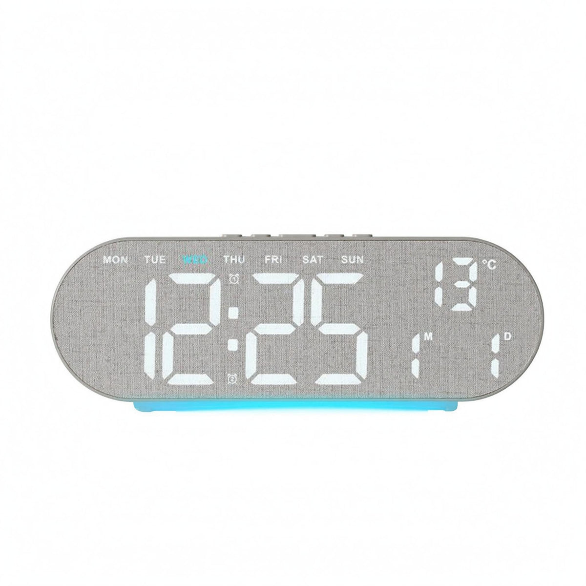 Multifunction Desk Clock Illuminated Base Tabletop Gadget Nightlight