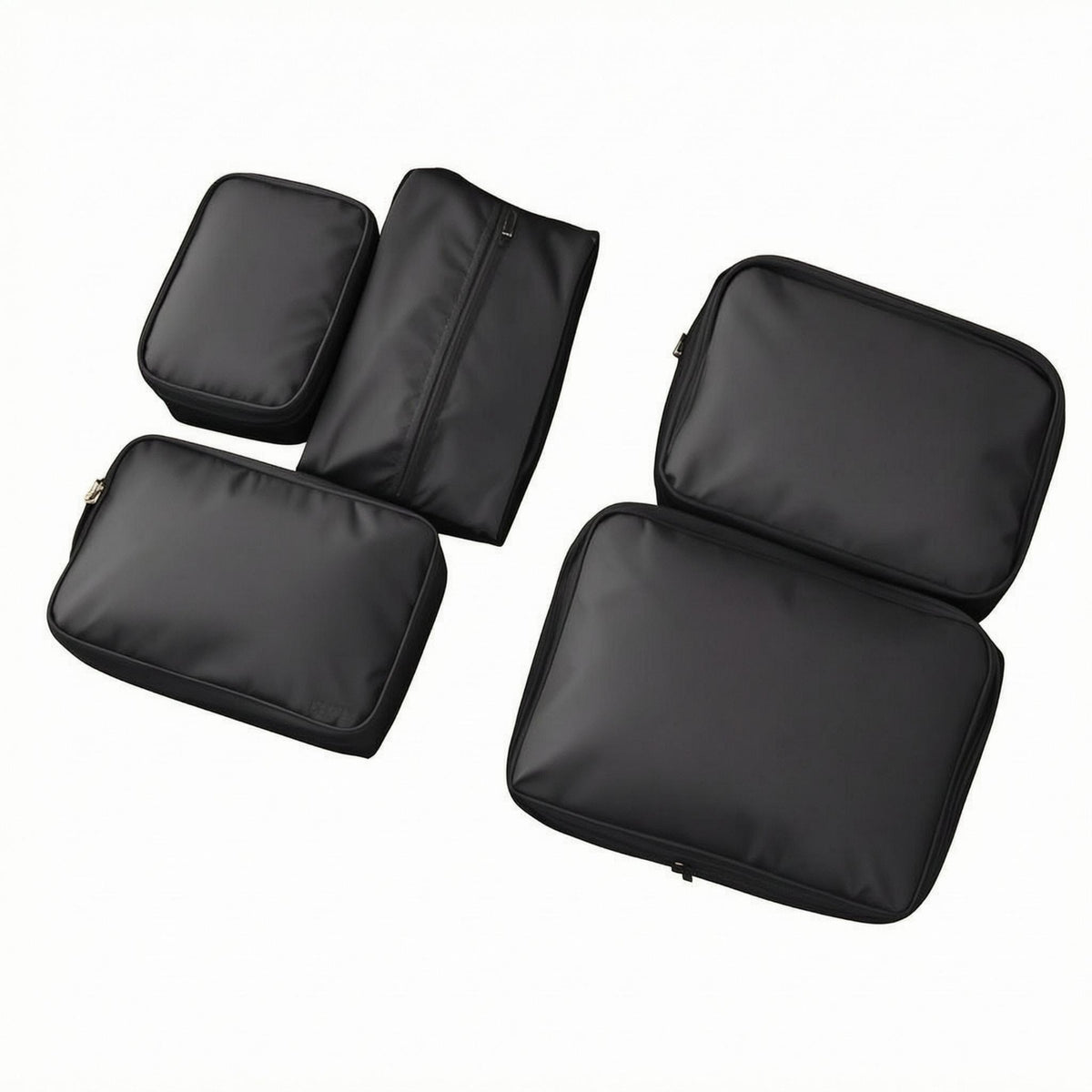 5 Pieces Soft-Sided Five-Piece Luggage Organizer Set Carrying Handles Zippered Travel Bag Set Rectangular