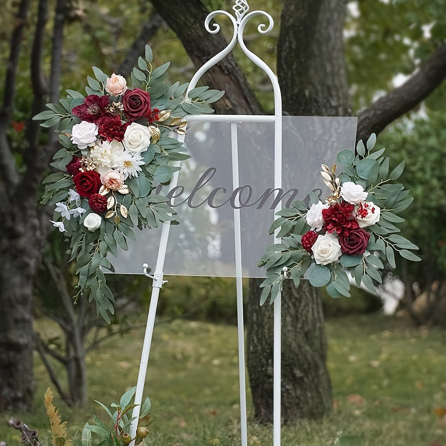 Artificial Chair Back Flower Bouquet for Wedding and Event Decoration