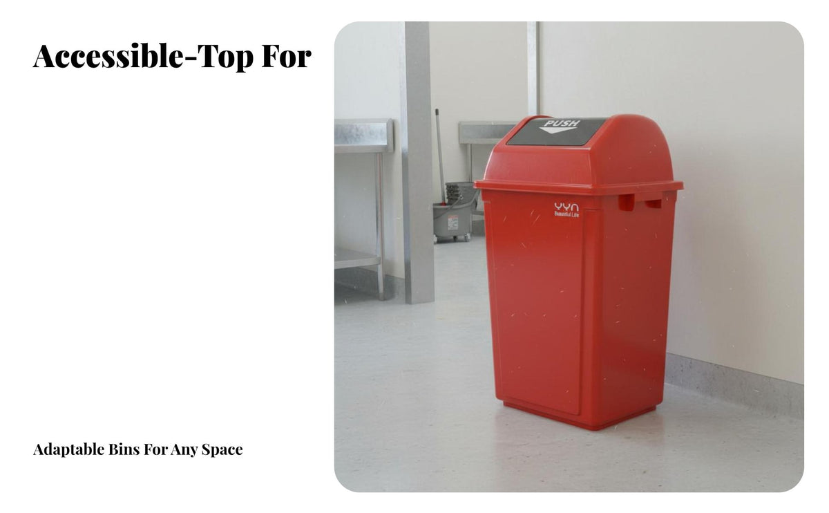 Large Capacity Garbage Can Sturdy PP Material Large Capacity Trash Can Heavy-Duty Garbage Bin for Homeowners, Outdoor, Kitchen, Public Areas