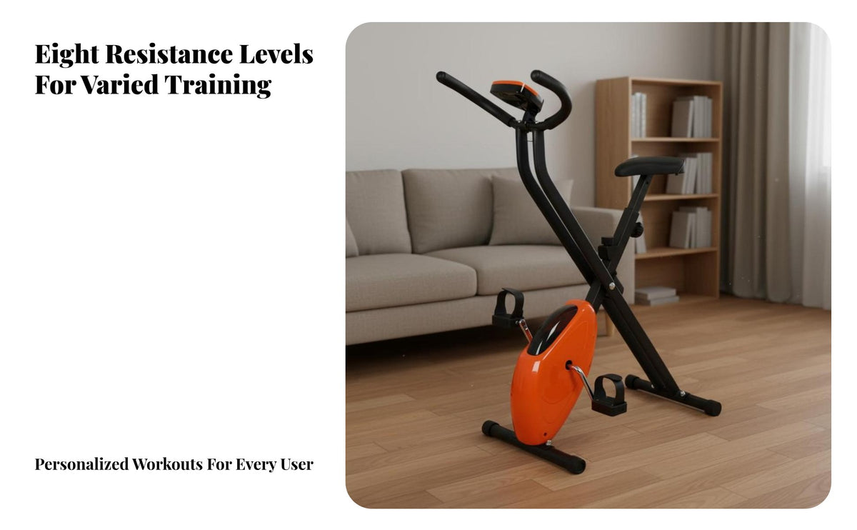 Foldable Exercise Bike Quiet Folding Exercise Bike Adjustable Resistance Indoor Pedaling Machine for Beginners, Apartment
