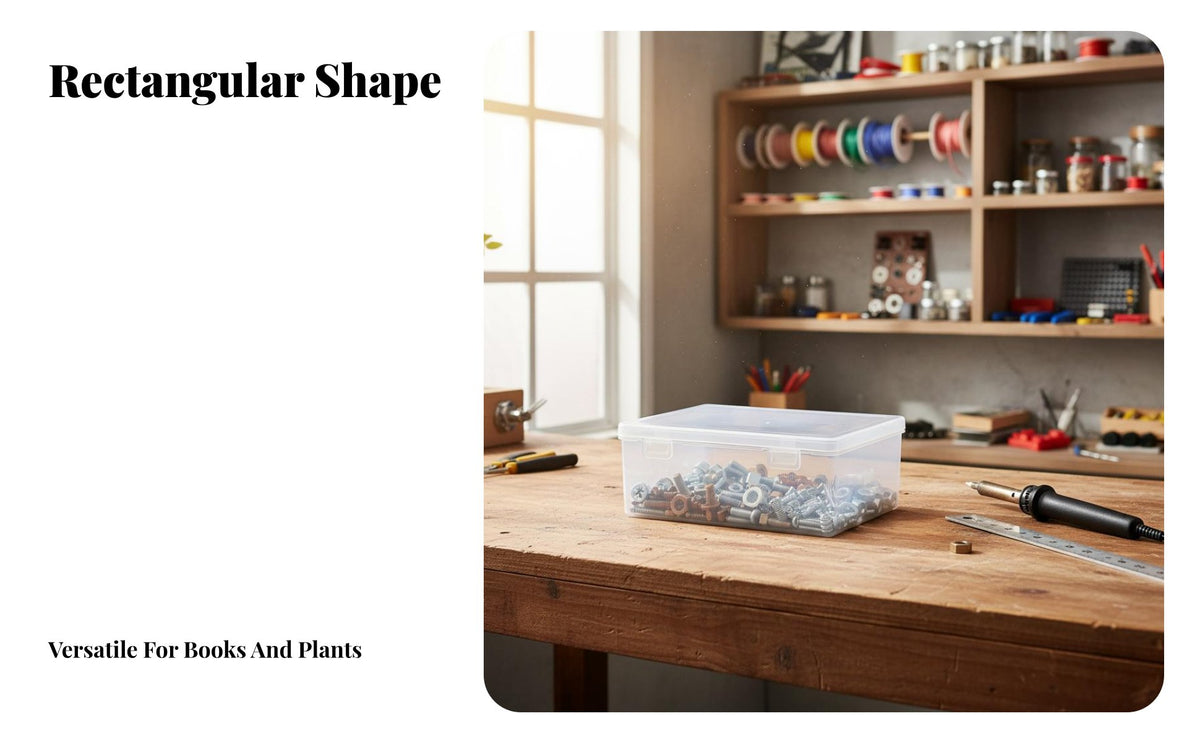 Transparent Polypropylene Container Multipurpose Clear Storage Box Versatile Small Item Storage Case for Office, Workshop, Garage