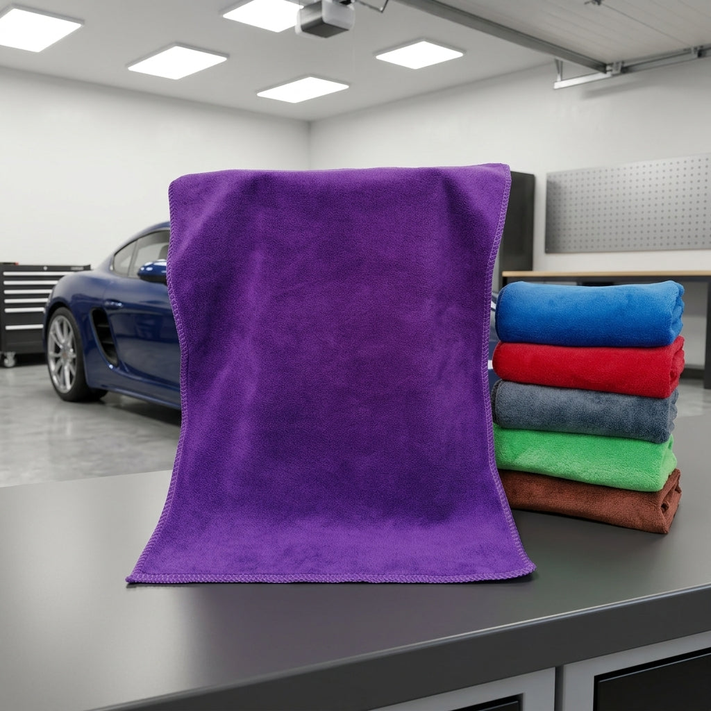 400 GSM Car Drying Towel Microfibre Cloth, 30cm x 70cm Microfiber Cloths, Thick Anti-Shed Bound Border Towels for Automotive Detailing and Salon