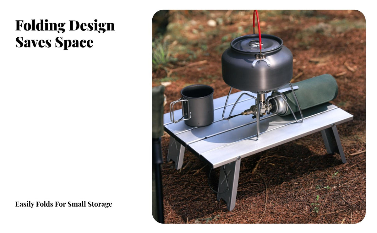 Lightweight Mini Folding Table Foldable Design Mini Camp Table Portable Camping Furniture Compact for Picnickers, Backpackers, Backpacking, Hiking, Beach, Backyard