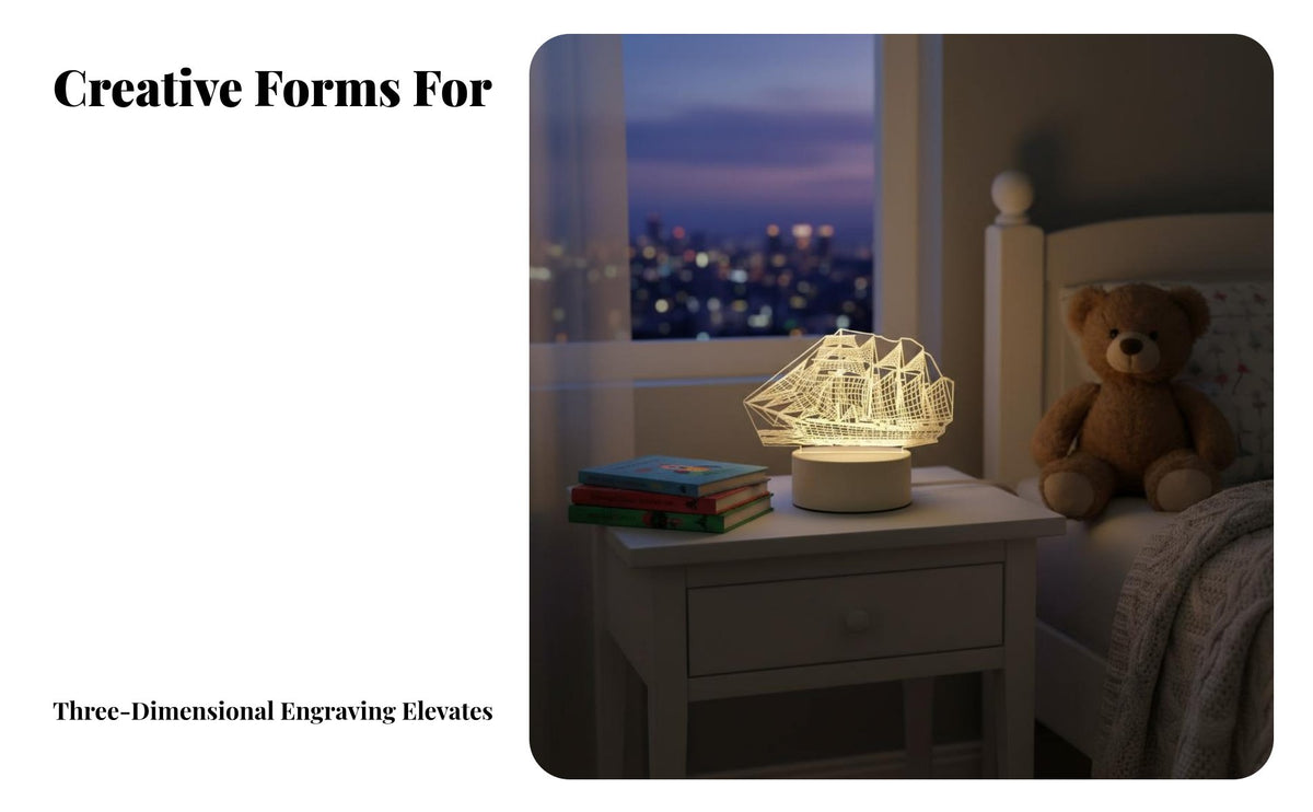 LED Acrylic Night Artistic Light Gift 3D Illusion Lamp Touch Control Engraved Acrylic Lamp for Girls, Adults, Child Room, Nightstand, Home Decor
