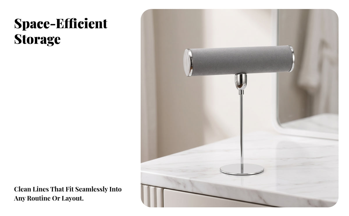 Countertop Horizontal Bar Jewelry | Sturdy Round Flat Base, Space-Saving Design, for Retail Counters
