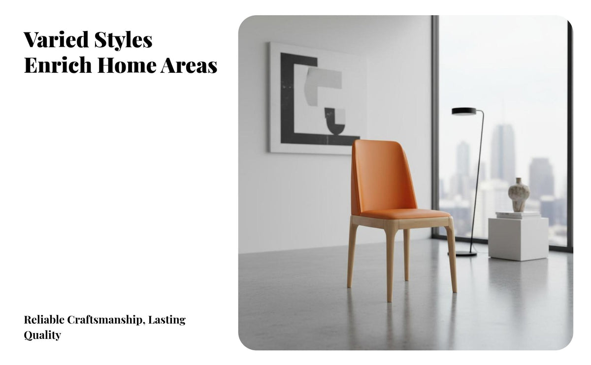 Upholstered Wooden Chair Solid Wood Frame Keyhole Back Dining Chair Unique Rear Design Household Furniture for Adults, Kitchen, Hotel, Living Room