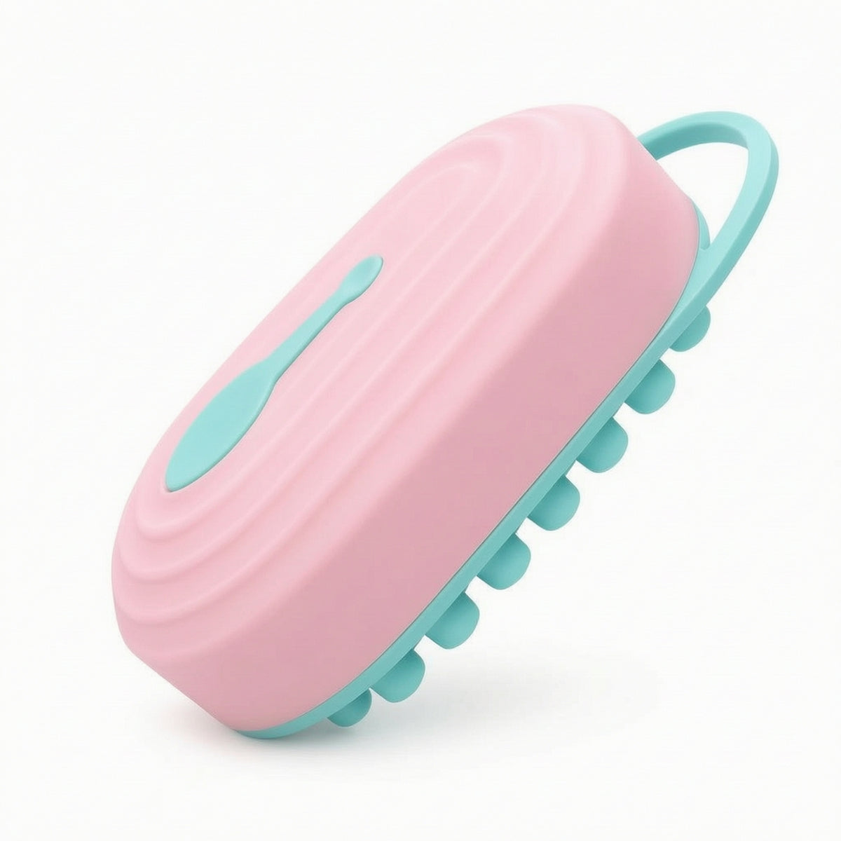 Handheld Scalp Massage Comb with Loop Handle Easy-Grip Silicone Scalp Massager 2 in 1 Compact for Shower