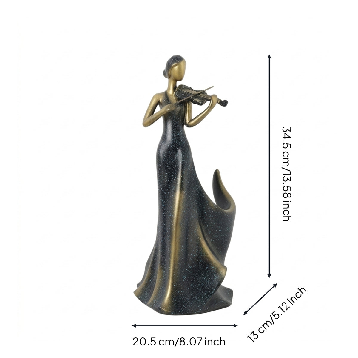 Violinist Vino Bottle Holder Tabletop Violin Vino Rack Sculptural Decor for TV Cabinet