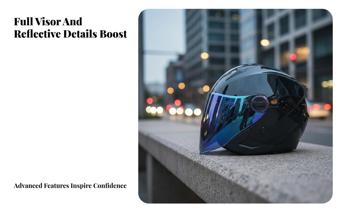 Retro Double Lens Design Vintage Shell Guarding Headwear for Men, Adults, Daily Commuting, Long-Distance Riding, Outdoor