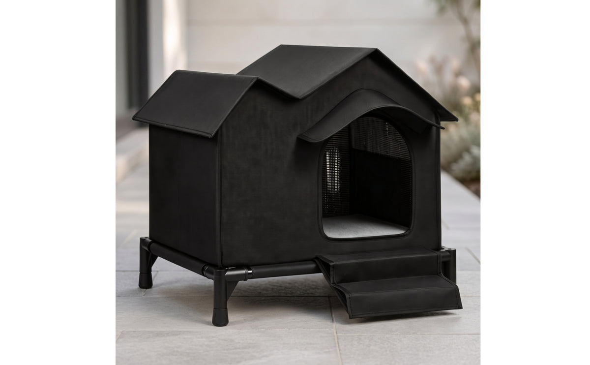 Elevated Cat House Weatherproof Heated Cat House Four-Season Pet Supply for Outdoor, Porch, Winter