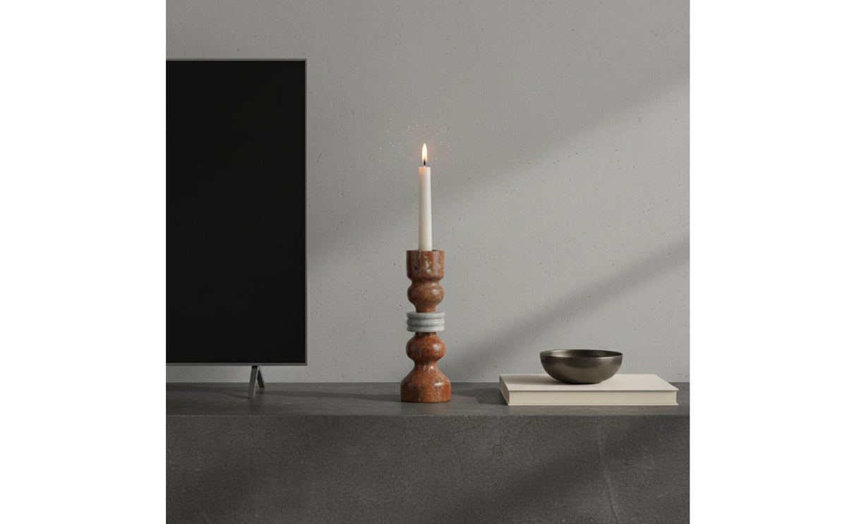 Travertine Candle Holder Timeless Travertine Candle Holder Heavy Weight Candlestick