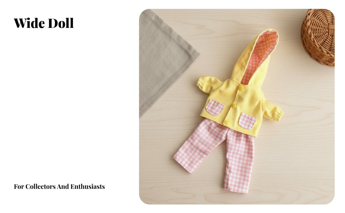 Doll Clothes Set Hooded Design Doll Outfit Plaid Accents Miniature Fashion Set for Hobbyists