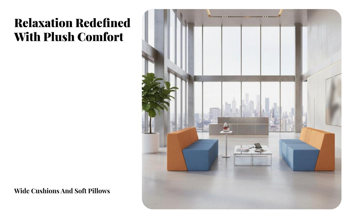 Armchair and Loveseat Combo Configurable Combination Commercial Furniture Lounge design Reception Seating for Clients, Business Owners, Sales Center, Lobby