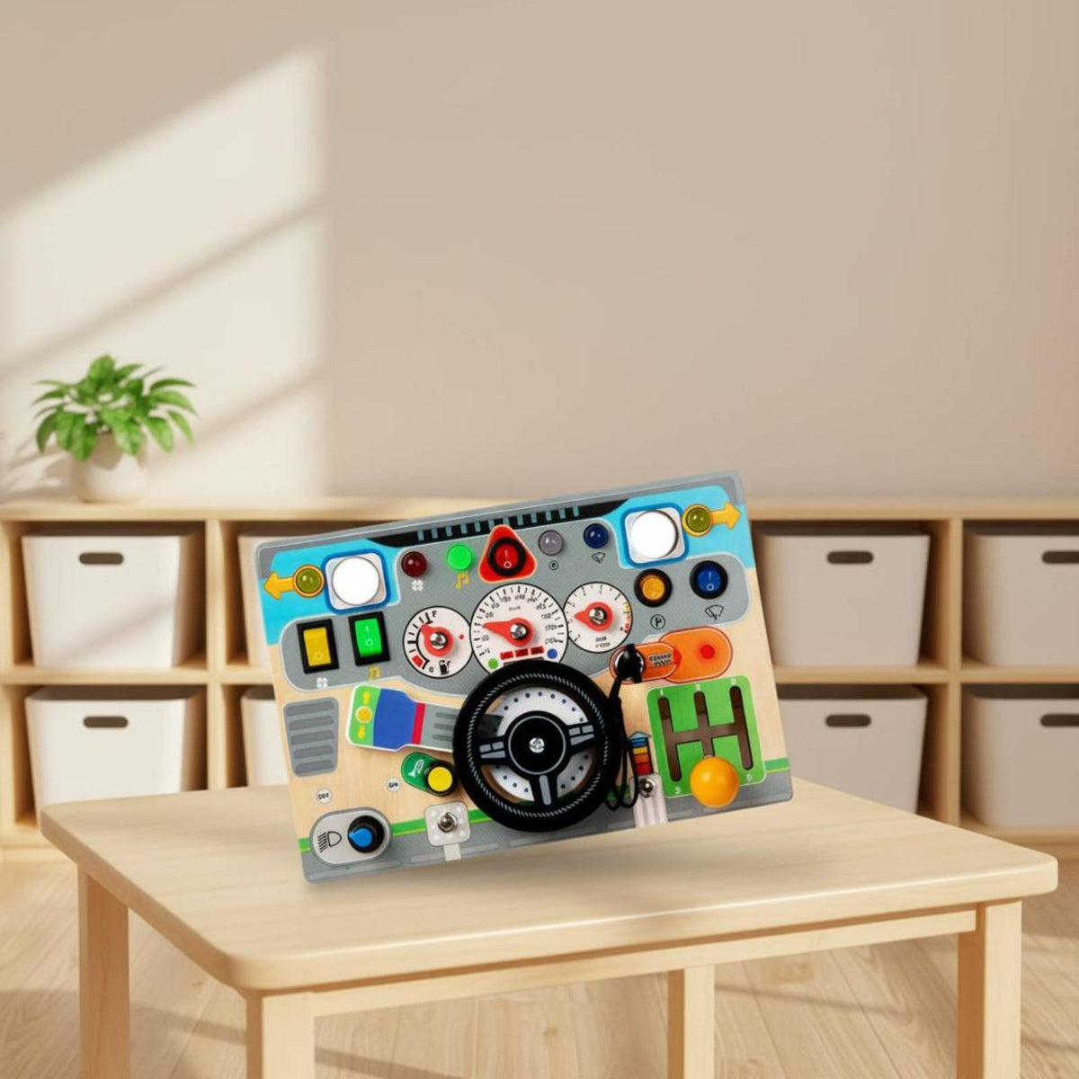 Hands-on Practice Wooden Busy Board Car Color Recognition Wooden Screw Board Child-Safe Wood Educational Toy Sanded Edges for Toddlers