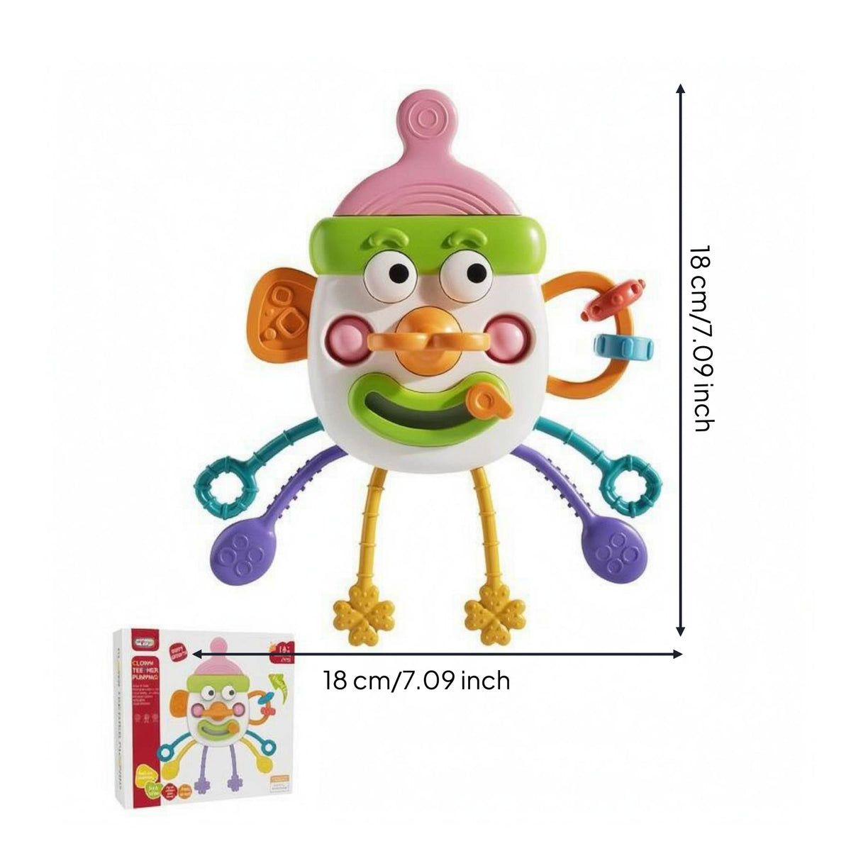 Sensory Pull String Baby Toy Dangling Cords Silicone Sensory Fidget Toy Textured Multicolor for Infants, Playtime