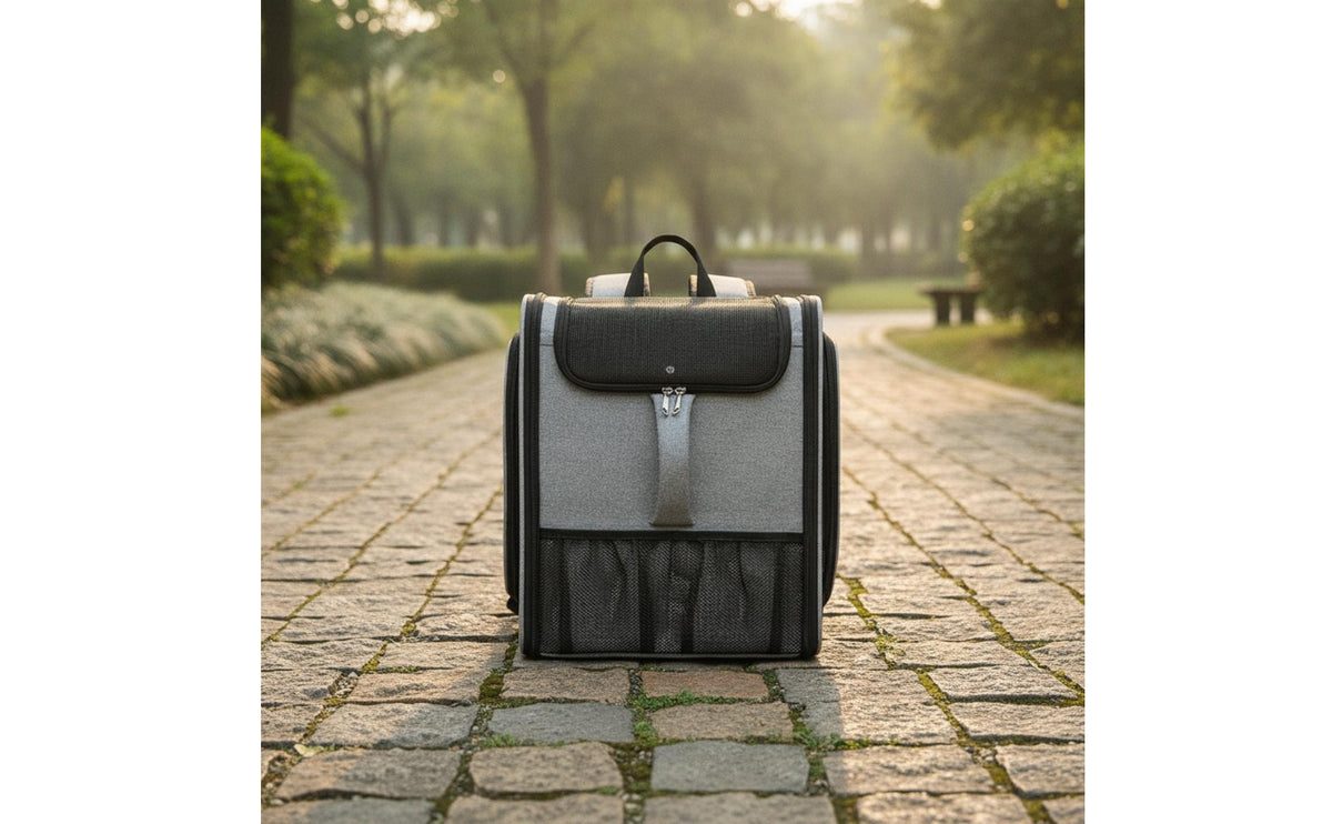 Expandable Pet Carrier Backpack | Foldable, Backpack with Mesh Panels, for Travel