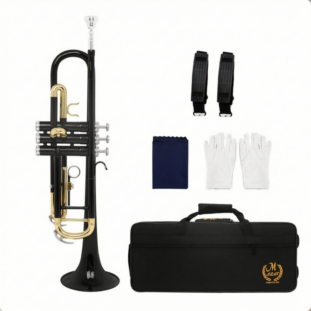 Trumpets Straight Bell Trumpets with Carrying Case Bright for Educational Band