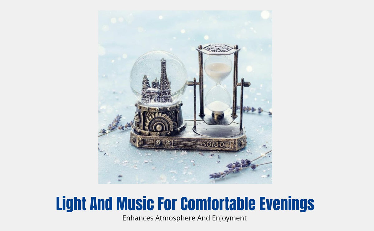Vintage Hourglass Timer, Frosted Globe Music Box, Glass Decor, Creative Birthday Gift for Girls