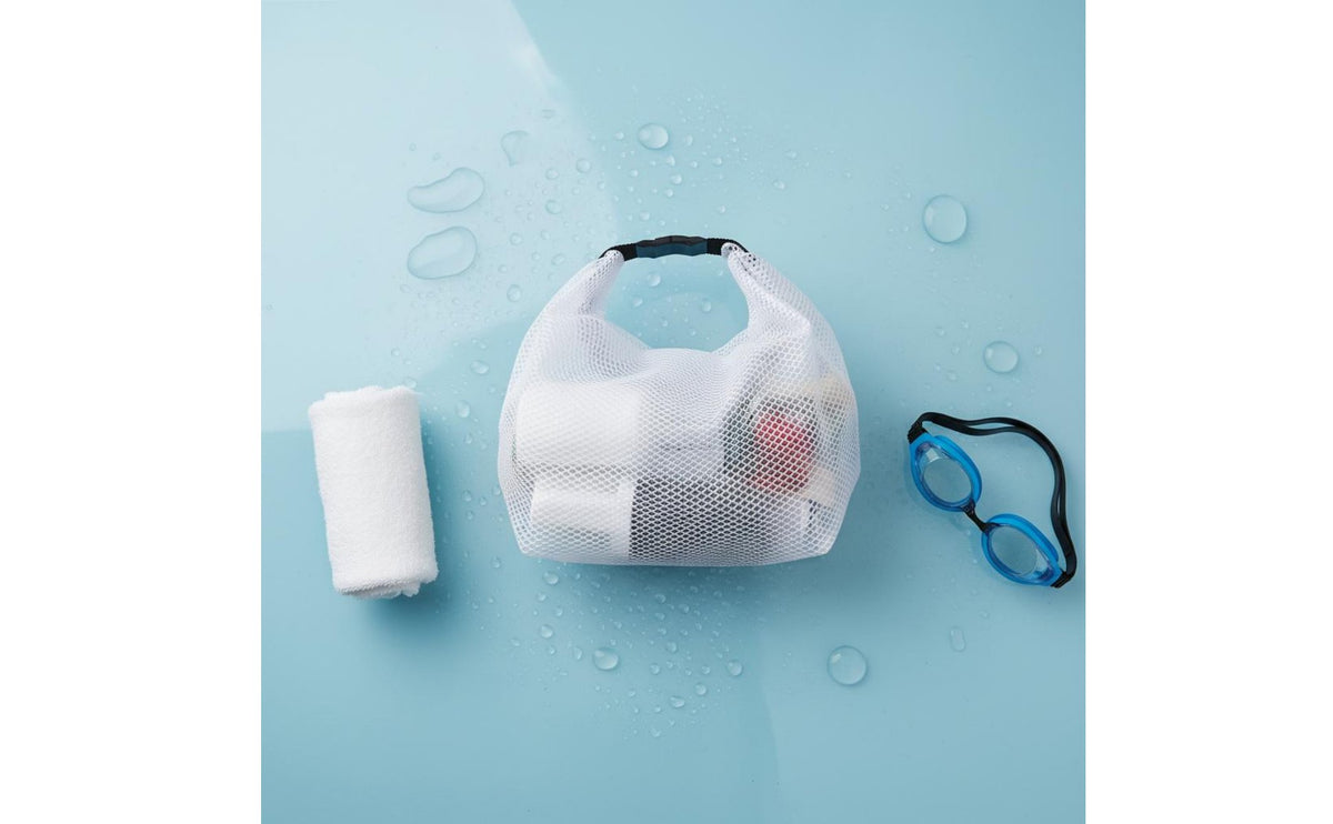 Large Capacity Waterproof Mesh Travel Bag Stain-Resistant Mesh Wash Bag Lightweight for Swimmers, Beach