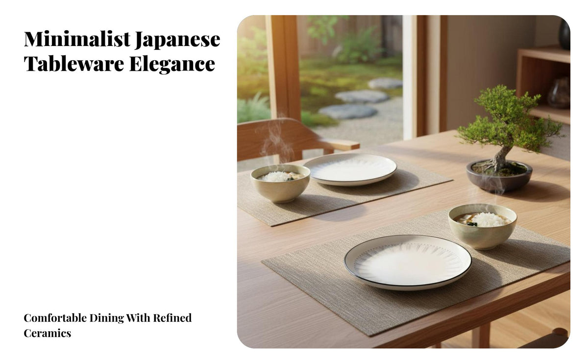 Japanese Ceramic Dinnerware Set, Minimalist Tableware, Bowls & Plates, Gift