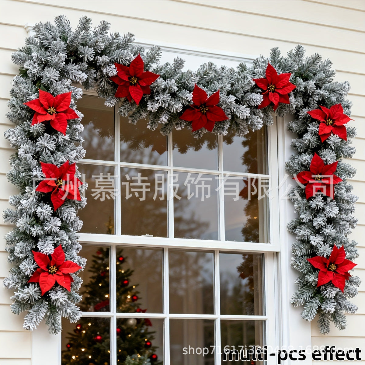 Classic Christmas Decorative Rattan with Lights for Store Display and DIY