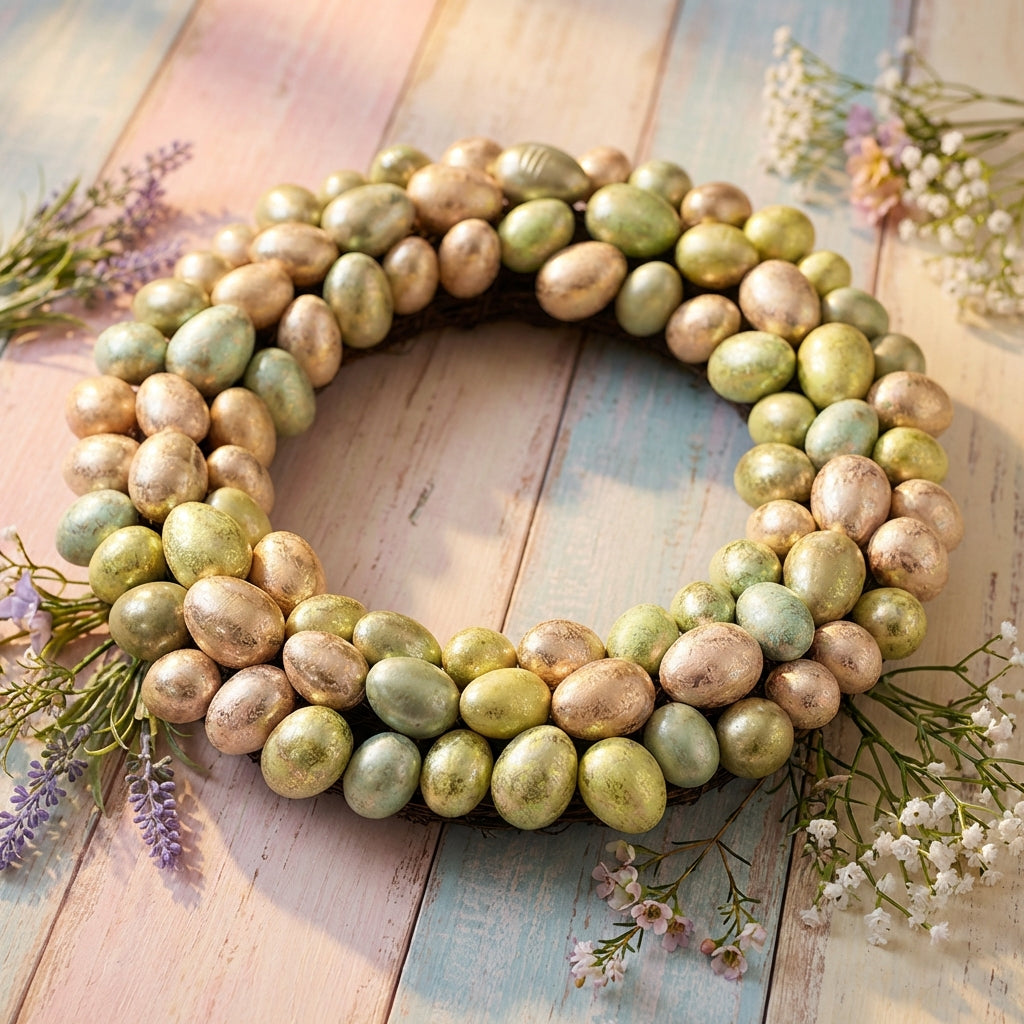 Artificial Easter Wreath Decorations 58cm Easter Egg Wreath for Front Door, Wall Hanging Spring Wreath with Eggs for Easter Holiday Home Party Wall Decor