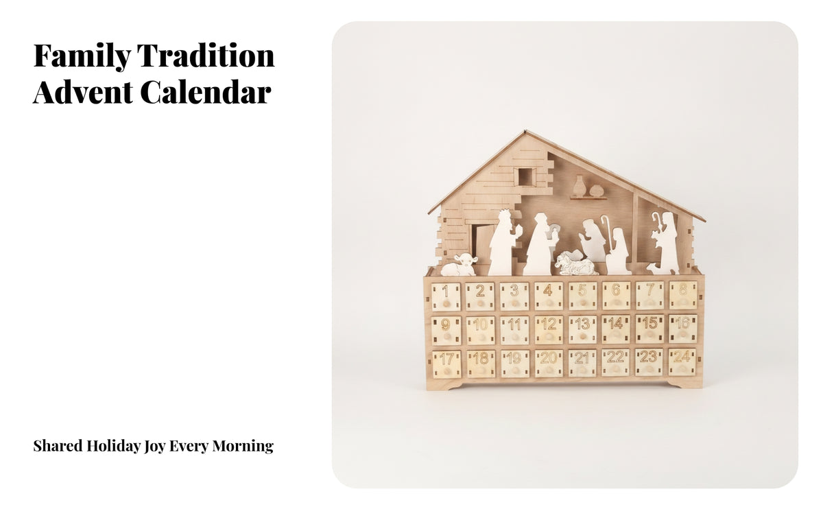 Wooden Advent Calendar with Drawers | Traditional, Yuletide calendar with, Decorative, for Tabletop
