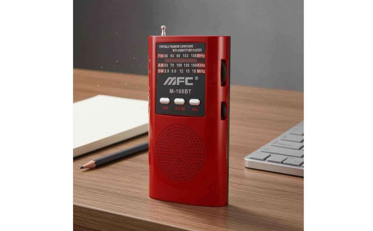 Telescopic Antenna AM AM and Frequency Modulation SW Radio TF Card Playback Handheld Mini Radio Compact Size Portable Device Flashlight