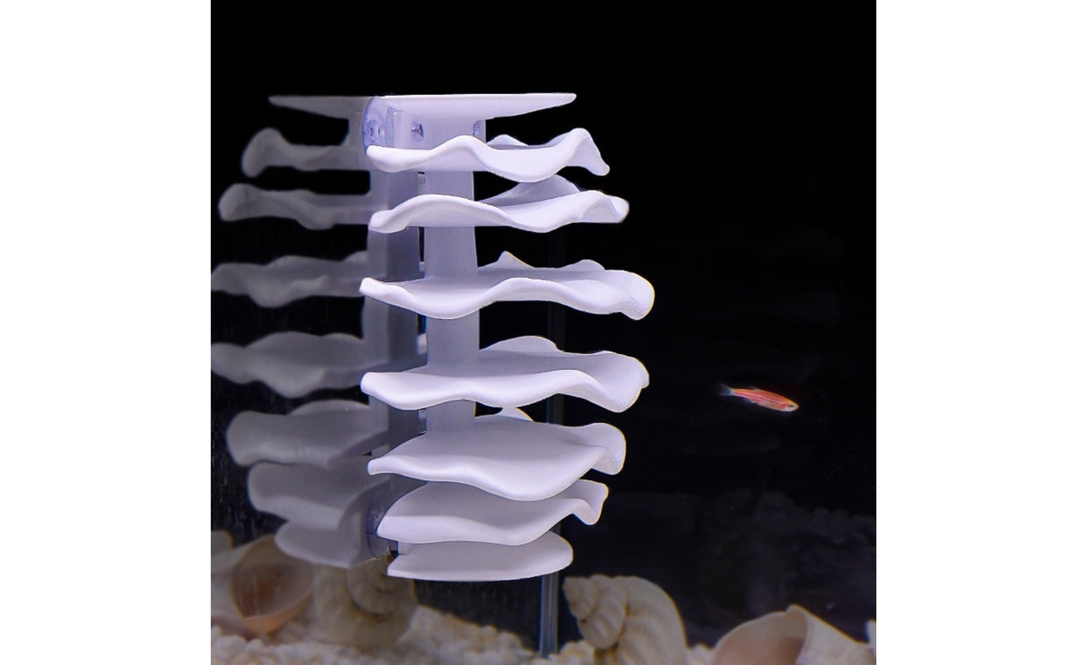 Fish Cave with Suction Cups Wave-Like Aquarium Hiding Ornament White Fish Cave with Suction Cup for Aquarists, Freshwater Aquariums