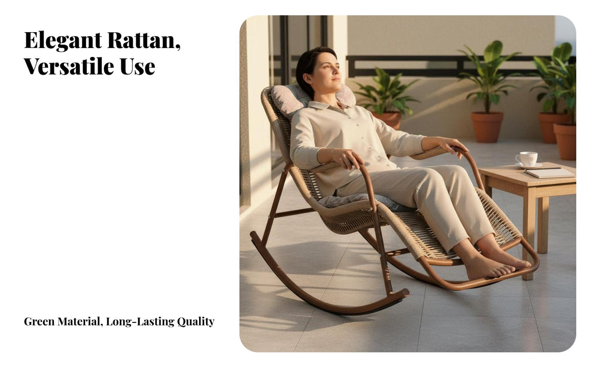 3 Pieces 3 Piece Rattan Patio Set Modern Chinese Design Rattan Furniture Set Weather-Resistant Small Outdoor Table Chairs for Adults, Tea Time, Garden