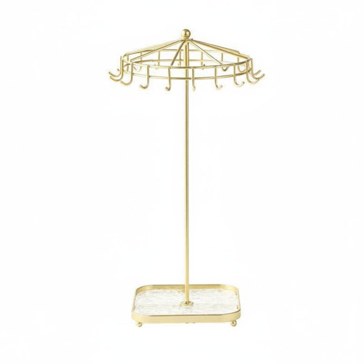 Detachable 18-Hook Jewelry Stand Large Capacity Jewelry Display with Tray Household Storage for Boutique
