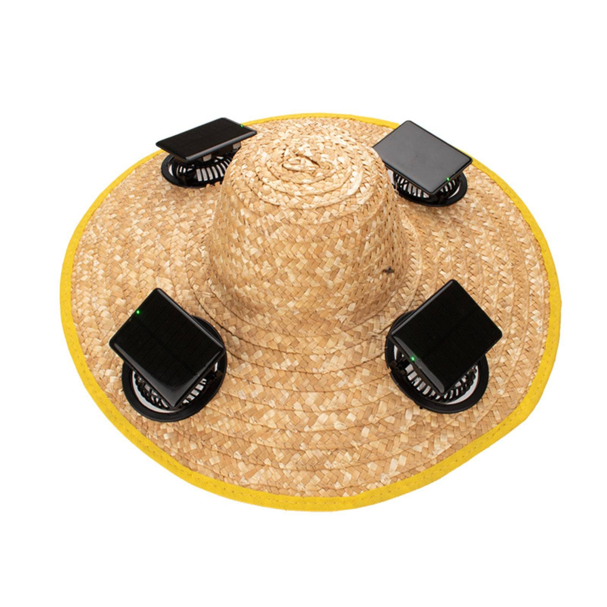 Straw Hat with Fans USB Rechargeable Straw Hat with Fan Adjustable for Gardeners, Outdoor Work, Gardening