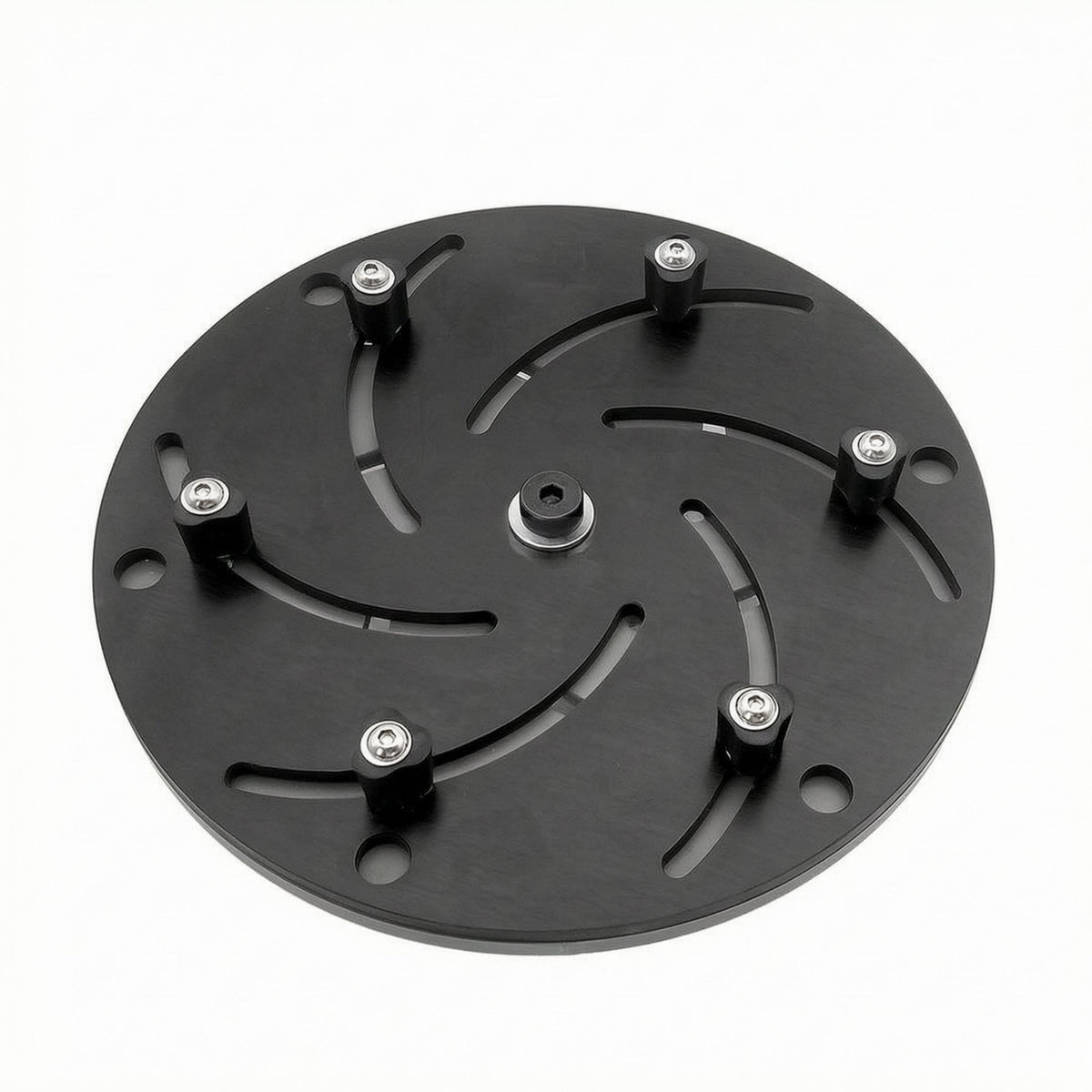Curved Radial Slots Self-Centering Wood Lathe Chuck Six Clamping Posts Wood Lathe Chuck Plate 250 Mm