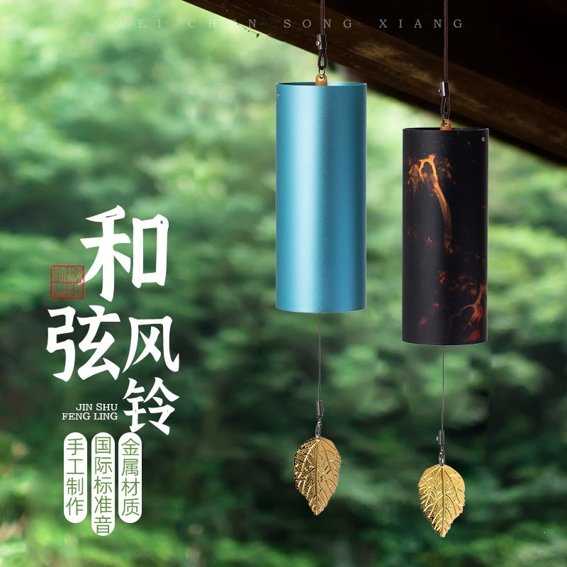 Metal Wind Chime Japanese Style Hand-Rung Retro Wind Chime Bamboo Yoga Decoration