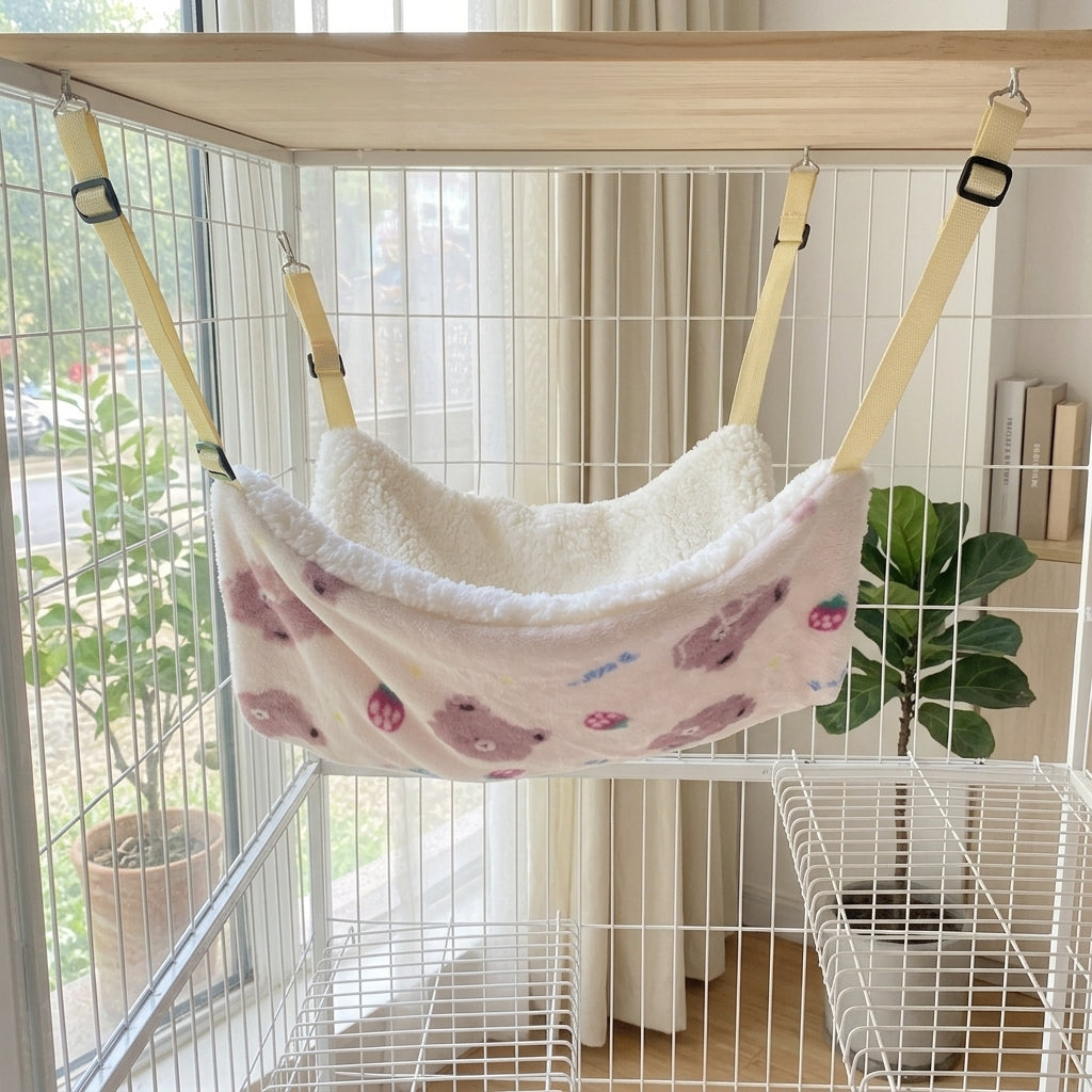 Hanging Cat Bed and Cat Hammock for Cage, Fixable Cat Swing Cradle for Winter Use, Cute Accessory for Universal Breed, Functional Hanging Bed 142