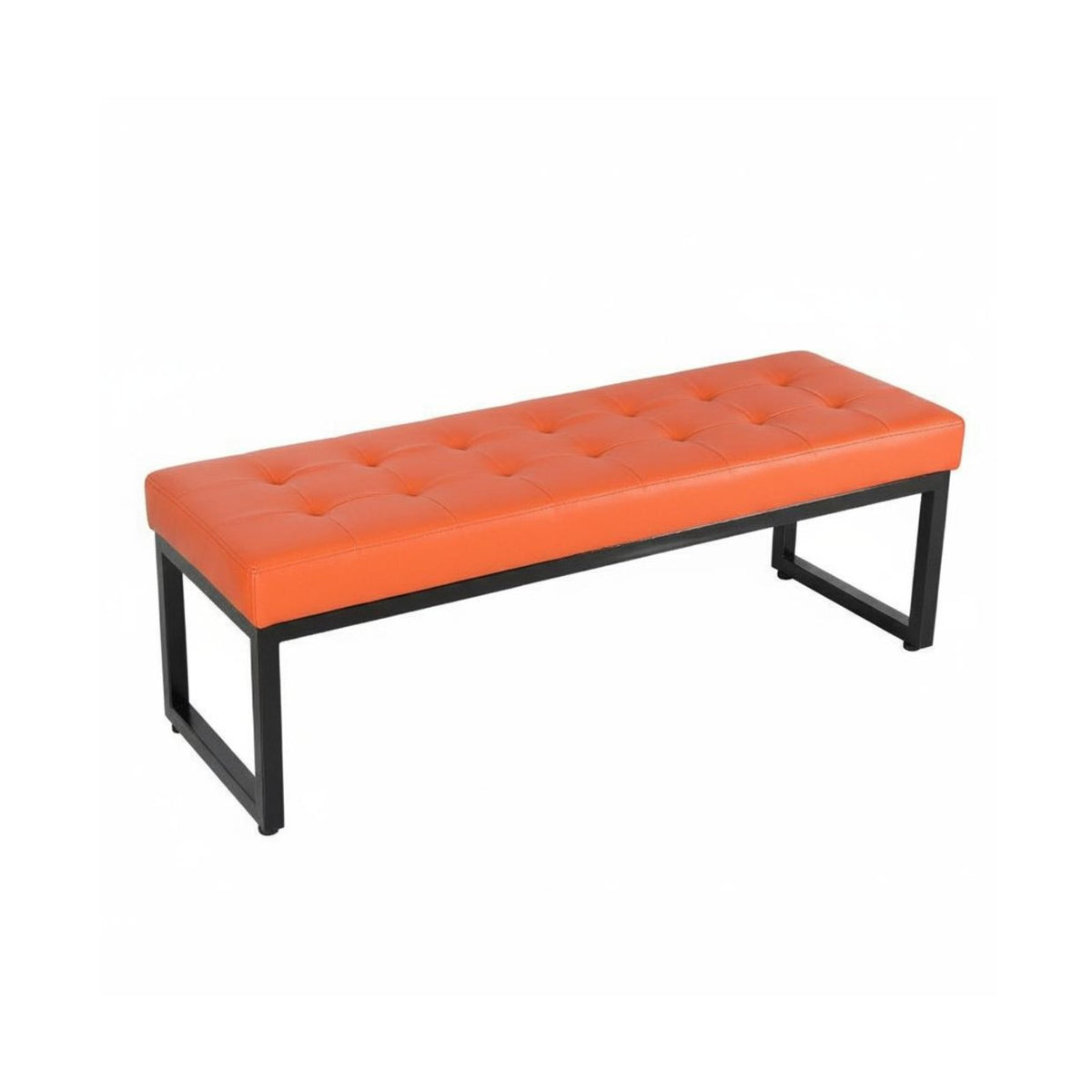 Upholstered Long Bench Light Luxury design Padded Bench with Metal Legs Minimalist Design Thick Comfortable pad for Entryway
