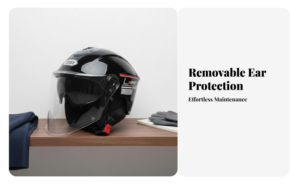 Winter Warm Riding Helmet 3C Certified 3/4 Open Face Helmet Gender-Neutral Design Guarding Headwear for Men, Adults, City Commuting, Traveling