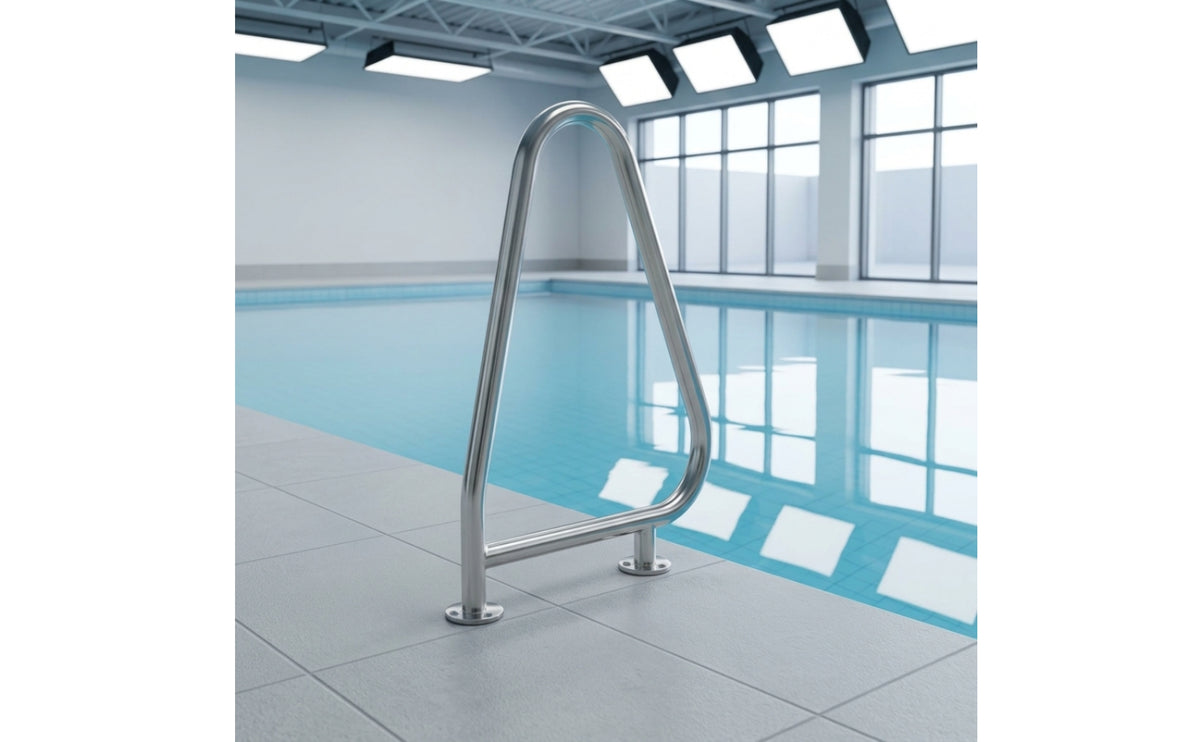 Stainless Steel Pool Handrail Long-Lasting Swimming Pool Handrail Curved Rustproof for Swimmers