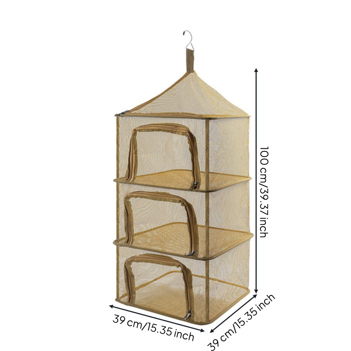 4-Tier Dehydrating Rack Foldable Hanging Dehydrating Net Portable Square Hanging Dryer