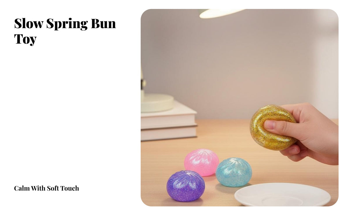 Sensory Stimulation Steamed Bun Squishy Soft Feel Baozi Press Toy Portable for Office, School