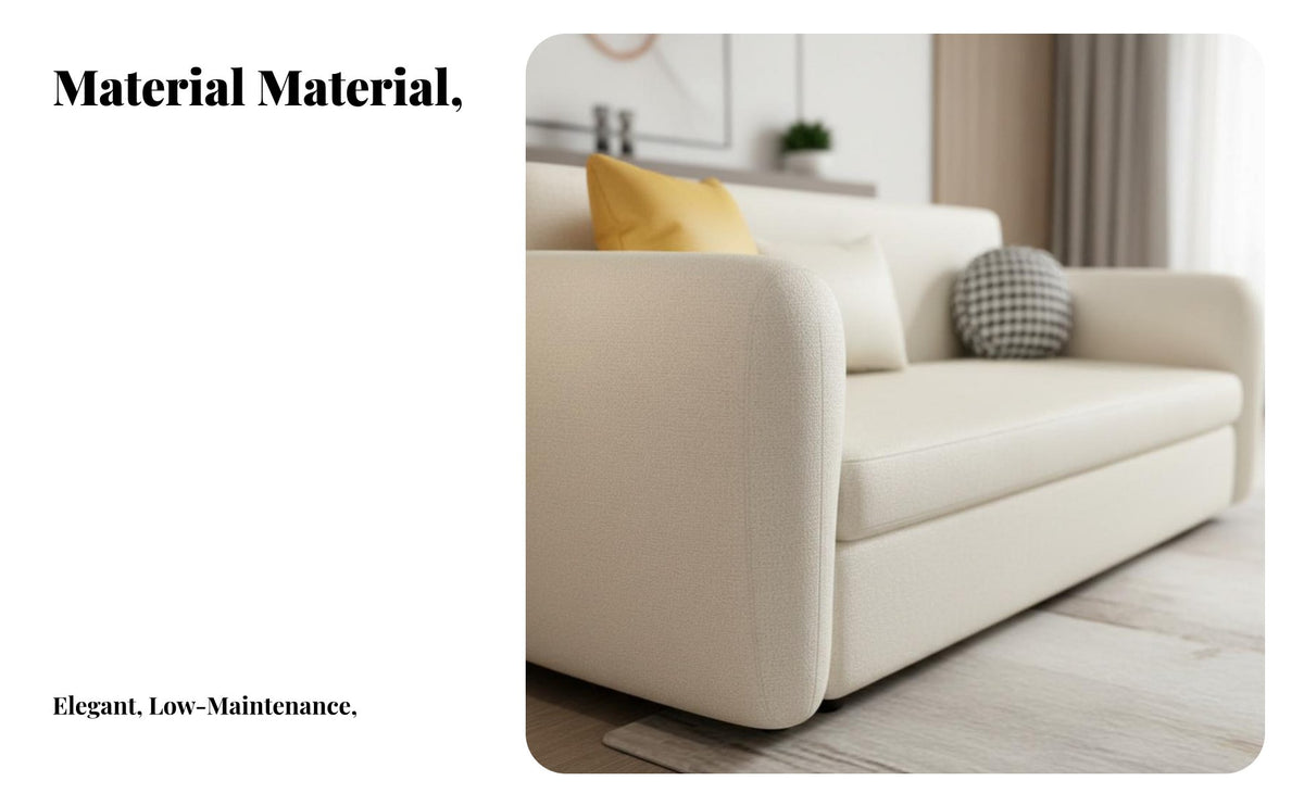 Space-Saving Design Pull-extendable Loveseat with Storage Two-Person Seating Sleeper Sofa Extendable transformable Couch Cream-Colored for Apartment Dwellers, Homeowners, Young Adults, Small Spaces, Home Office