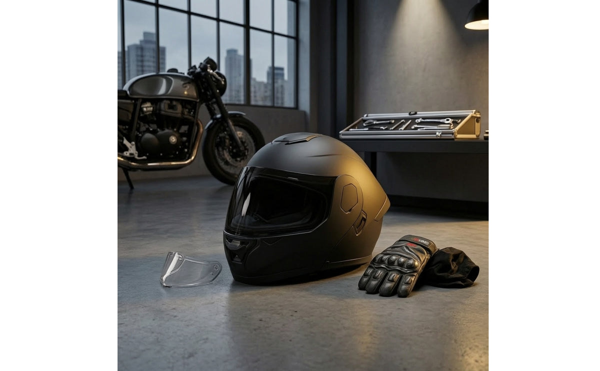 Dual Visor | with built-in Headset, DOT Approved, for Daily Commute